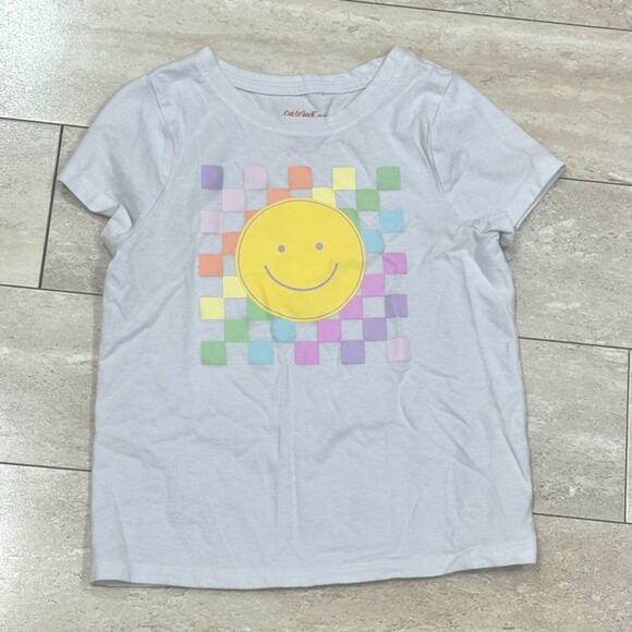 Cat & Jack Smiley Face T-Shirt XS - Picture 1 of 3